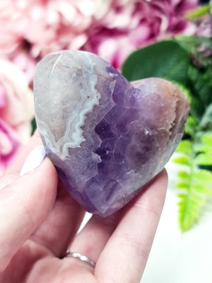 Amethyst Agate Hearts #b