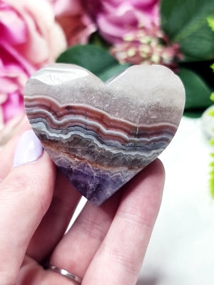 Amethyst Agate Hearts #f