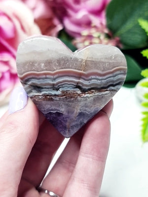 Amethyst Agate Hearts #f