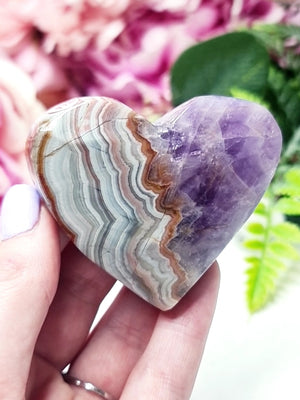 Amethyst Agate Hearts #g